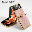 Luxury Leather Electroplating Diamond Protective Cover For Samsung Galaxy Z Flip4 Flip3 5G - {{ shop_name}} varyfun