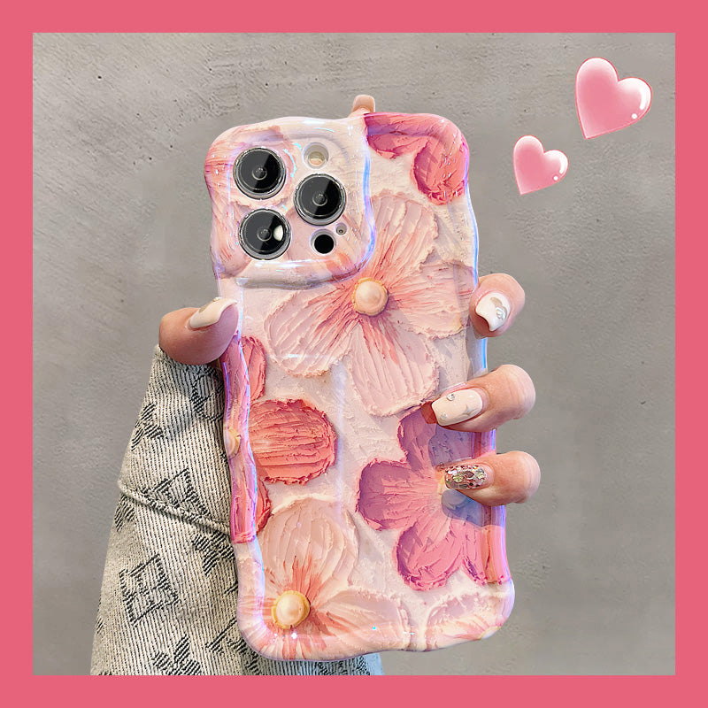 Luxurious Oil Painting Pink Rose Flower iPhone Case - {{ shop_name}} varyfun