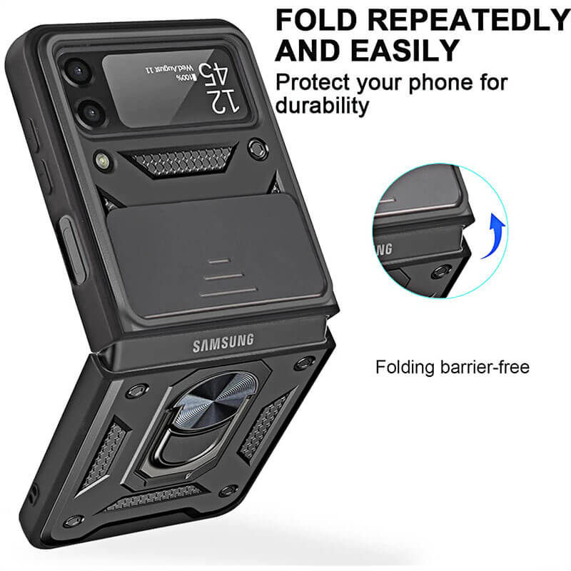 Drop Tested Cover with Magnetic Kickstand Car Mount Protective Case for Samsung Galaxy Z Flip 3 5G - {{ shop_name}} varyfun