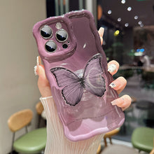 Load image into Gallery viewer, Ins Gradient Butterfly Bracket iPhone Case
