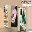Luxury Marble Glass Case For Samsung Galaxy Z Fold 3 5G - {{ shop_name}} varyfun
