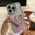 Light Luxury Electroplating Rhinestone Love Bracket iPhone Case - {{ shop_name}} varyfun