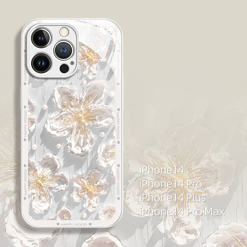 Ins Hot Oil Painting Flower iPhone Case - {{ shop_name}} varyfun