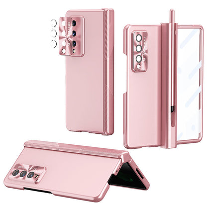 Luxury Magnetic Hinge Pen Holder Full Protection Case For Samsung Galaxy Z Fold3 Fold4 5G With Tempered Glass Film - {{ shop_name}} varyfun