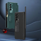 Central Axis With Pen Folding Anti-Fall Shell Film Integrated Leather Phone Case For Samsung Galaxy fold4 fold3 5G - mycasety2023 Mycasety