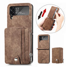 Wallet Case For Samsung Galaxy Z Flip4 Flip3 with Detachable Card Slot Kickstand Zipper - {{ shop_name}} varyfun