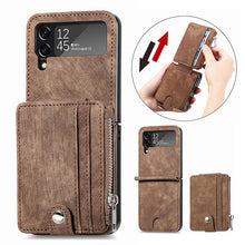 Load image into Gallery viewer, Wallet Case For Samsung Galaxy Z Flip4 Flip3 with Detachable Card Slot Kickstand Zipper - {{ shop_name}} varyfun
