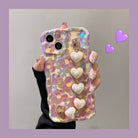 Purple Oil Painting Flower Wristband Chain iPhone Case - {{ shop_name}} varyfun