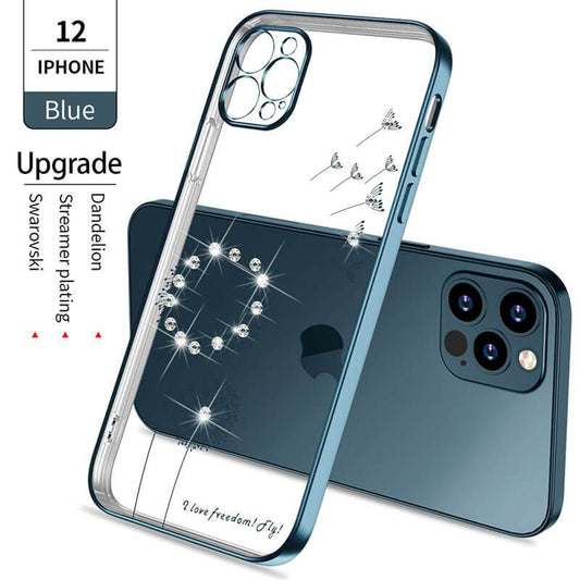 2021 Dandelion Diamonds Electroplating Case For iPhone 12 Pro Max Mini 11 XS XR 7 8 Plus SE 2020 Cover - {{ shop_name}} varyfun