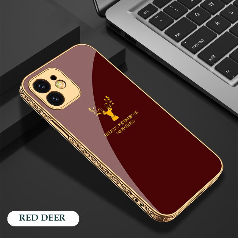 Luxury Baroque Style Carving Edge Protection Tempered Glass Case For iPhone 12 - {{ shop_name}} EasyOutdoor