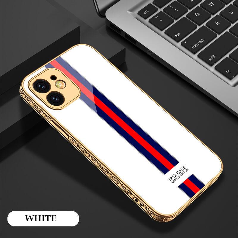 Luxury Baroque Style Carving Edge Protection Tempered Glass Case For iPhone 12 - {{ shop_name}} EasyOutdoor