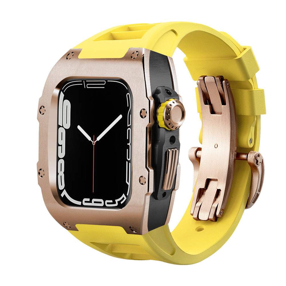 Luxury Metal Case Strap For Apple Watch Series 44/45 mm - mycasety2023 Mycasety