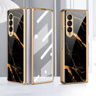 Tempered Glass Plating Case For Samsung Galaxy Z Fold 3 2 5G With Outer Screen Film - {{ shop_name}} varyfun