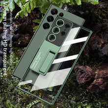 Load image into Gallery viewer, Magnetic Bracket Electroplated Soft Clear Phone Case For Samsung Galaxy S22 S23 Ultra - {{ shop_name}} varyfun
