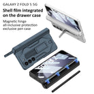 Armor All-included Magnetic Hinge Slide Pen Case Holder Phone Case With Back Screen Protector For Samsung Galaxy Z Fold3 Fold4 Fold5 - mycasety2023 Mycasety