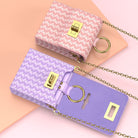 Luxury Leather Mini Phone Bag with Gold Chain For Samsung Galaxy Z Flip4 Flip3 5G - mycasety2023 Mycasety