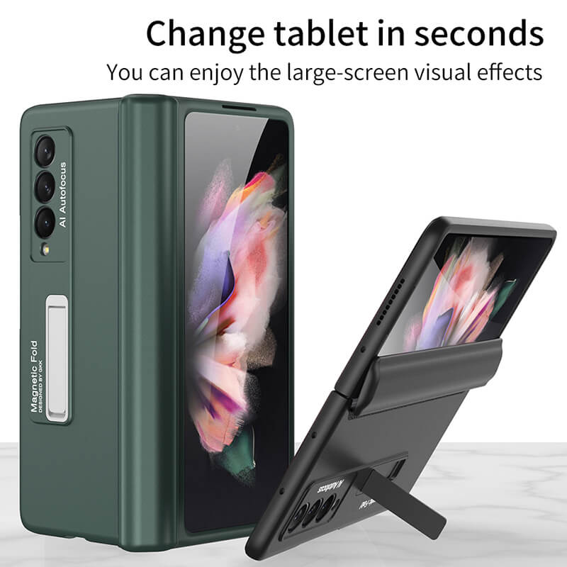2022 Magnetic Frame Plastic Stand All-included Case For Samsung Galaxy Z Fold 3 5G - {{ shop_name}} varyfun