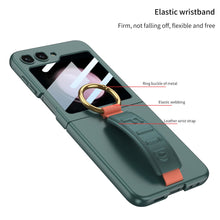 Load image into Gallery viewer, Premium Wristband Ring Holder Phone Case With Back Screen Protector For Samsung Galaxy Z Flip5 Flip4 Flip3

