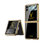 2022 Luxury Deer Pattern Electroplating Tempered Glass Case For Samsung Galaxy Z Flip 3 5G - {{ shop_name}} varyfun
