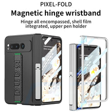 Load image into Gallery viewer, Magnetic Folding All-inclusive Leather Wristband Case With Tempered Film For Google Pixel Fold With Damped Folding Bracket
