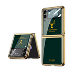 2022 Luxury Deer Pattern Electroplating Tempered Glass Case For Samsung Galaxy Z Flip 3 5G - {{ shop_name}} varyfun