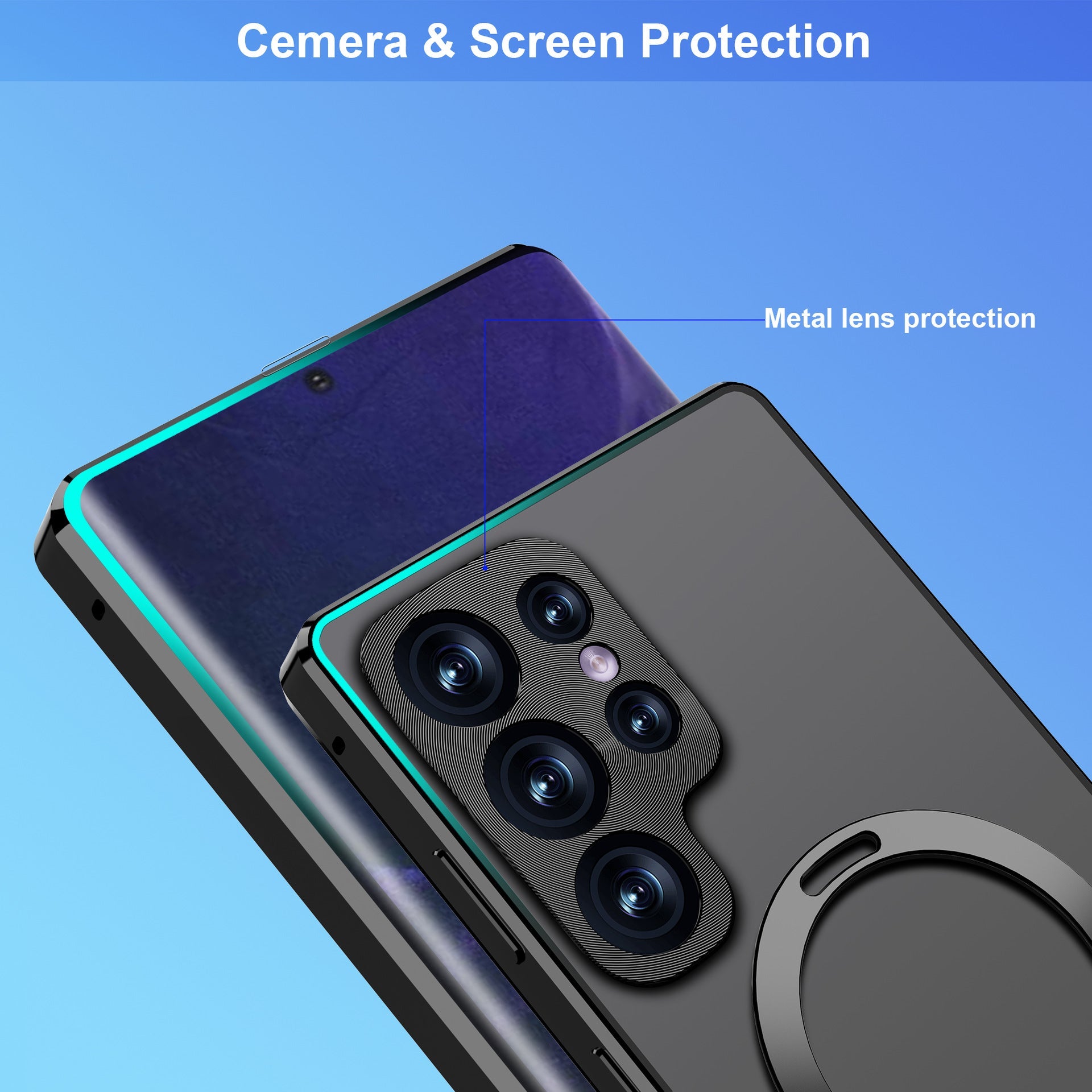 Magnetic Double-Sided Protection Metal Frame Phone Case With Invisible MagSafe Bracket For Samsung/iPhone - mycasety2023 Mycasety