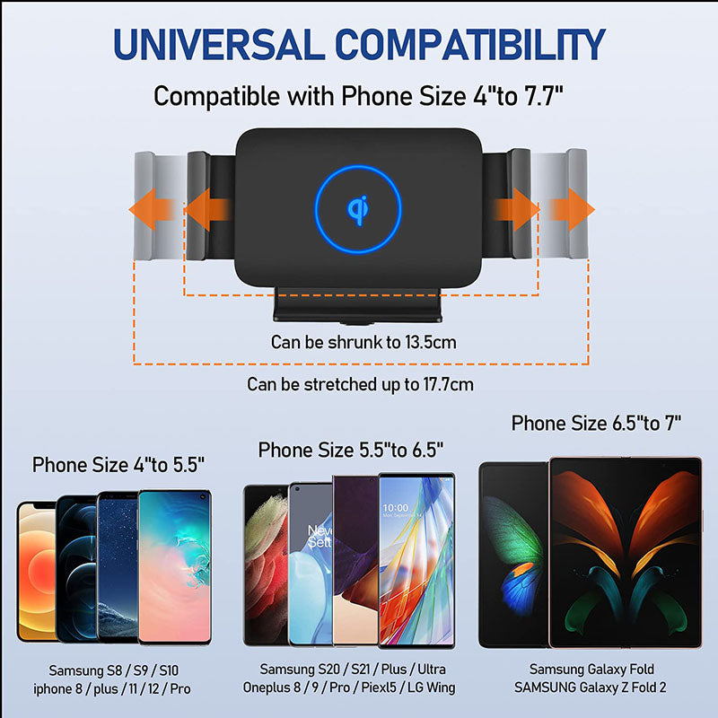 Automatic Clamping Car Wireless Charger for Samsung Galaxy Z Fold 3 2 Note20 S20 iPhone 12 11 13 Max Air Vent Mount Phone Holder - {{ shop_name}} varyfun