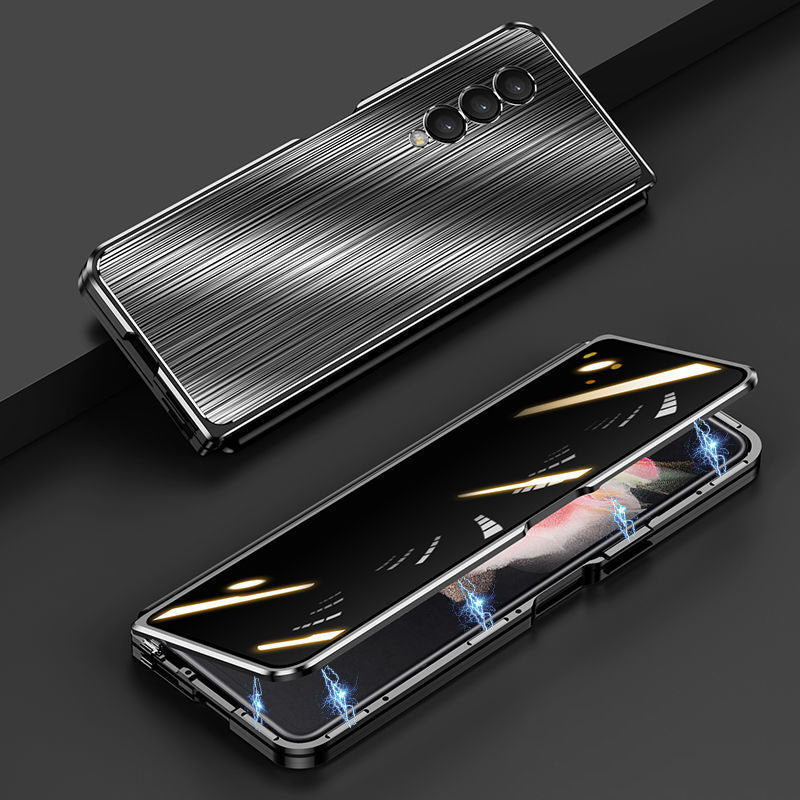 Samsung Galaxy Z Fold 3 Magnetic Brushed Metal Anti-fall Protective Cover - {{ shop_name}} Varyfun