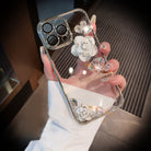 Luxury Camellia Transparent iPhone case with Lens Film - mycasety2023 Mycasety