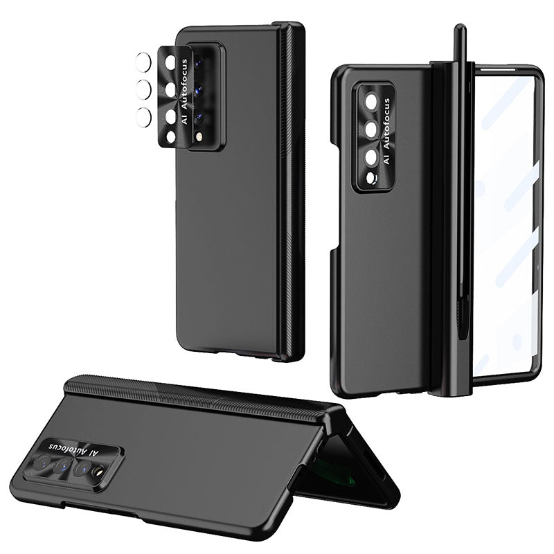 Luxury Magnetic Hinge Pen Holder Full Protection Case For Samsung Galaxy Z Fold3 Fold4 5G With Tempered Glass Film - {{ shop_name}} varyfun