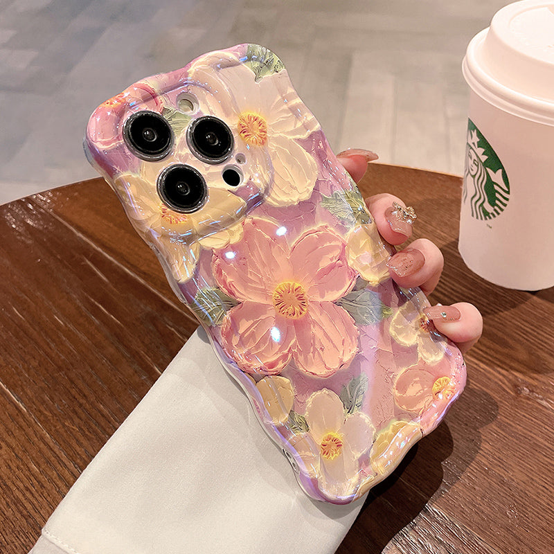 Gentle Oil Painting Flower iPhone Case - mycasety2023 Mycasety