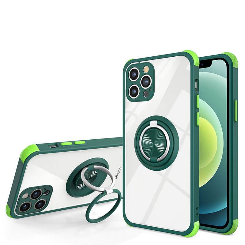 Creative Double Ring Bracket Four-corner Anti-fall Cover For iPhone - {{ shop_name}} pphonecover