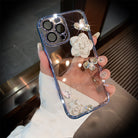 Luxury Camellia Transparent iPhone case with Lens Film - mycasety2023 Mycasety