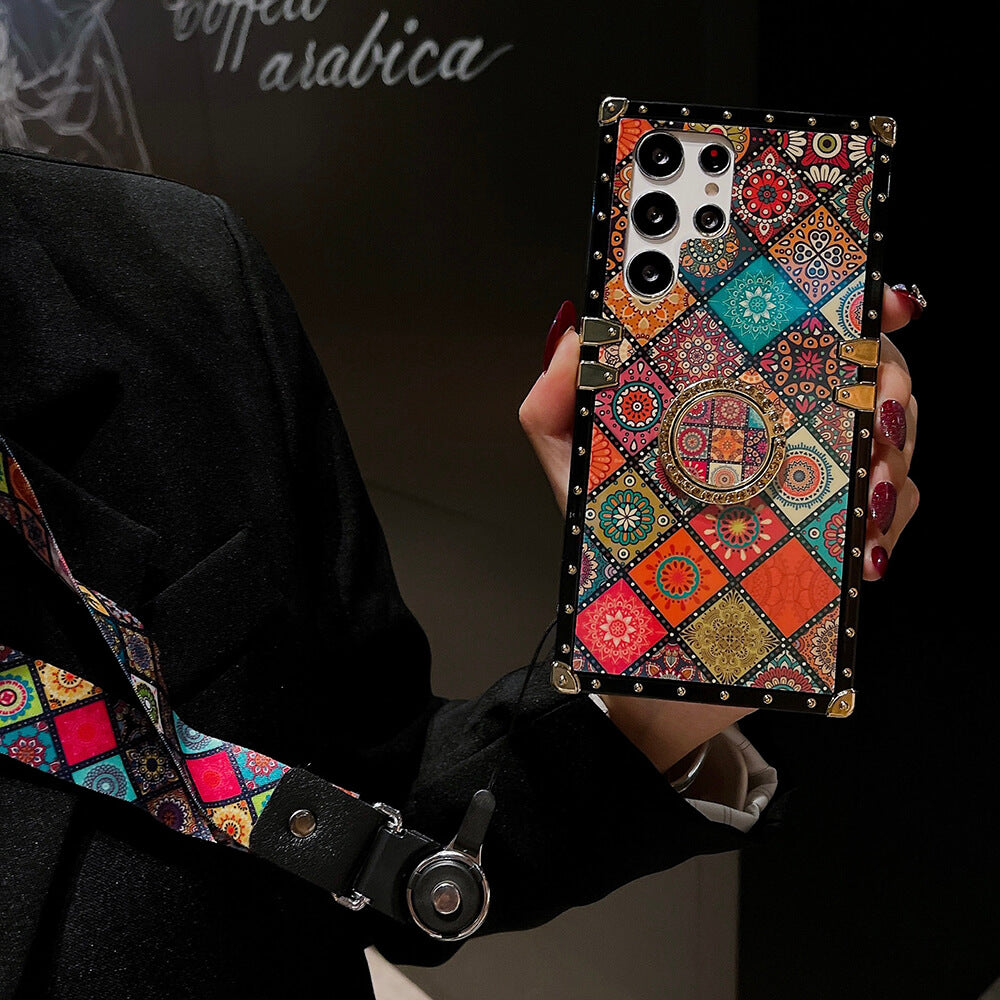 Vintage Bohemian Ring Case With Lanyard for Samsung Galaxy S23 Ultra - {{ shop_name}} varyfun