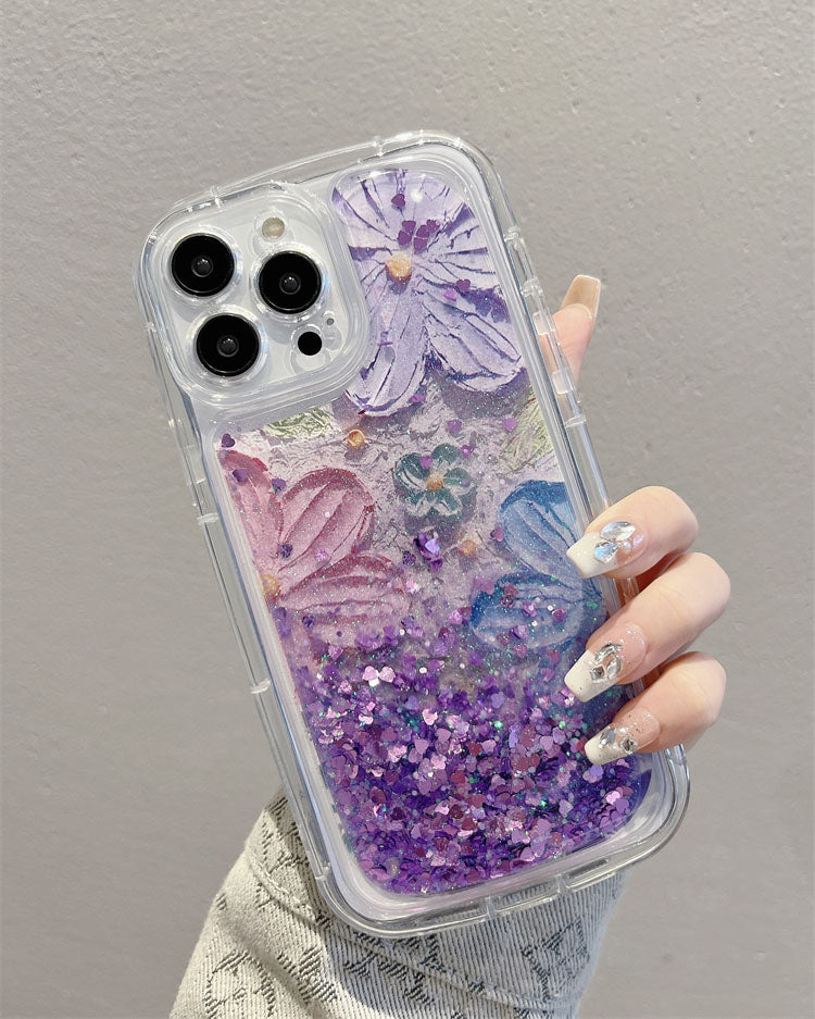 Quicksand Oil Painting Flower iPhone Case - {{ shop_name}} varyfun