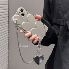 Load image into Gallery viewer, Silver Plated Chain Heart iPhone Case - {{ shop_name}} varyfun
