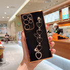Lovely Plating Heart Bracelet Camera All-inclusive Protective Case For Samsung Galaxy S22 S21 Ultra Plus - {{ shop_name}} varyfun.com