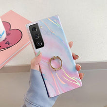 Load image into Gallery viewer, 2021 Laser Marble Pattern Ring Holder Protective Cover For Samsung S21 S20 S10 A72 A52 A42 A32 - {{ shop_name}} pphonecover
