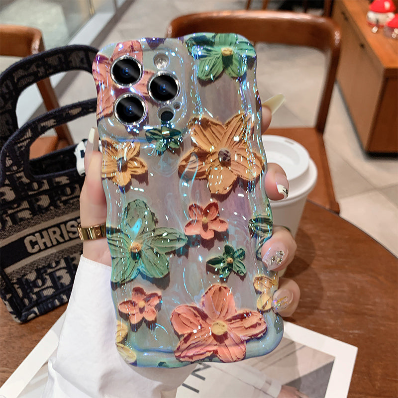Advanced Sense Oil Painting Flower iPhone Case - {{ shop_name}} varyfun