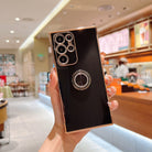 Luxury Electroplating Protective Phone Case With Crystal Stand Ring Holder For Samsung - {{ shop_name}} varyfun