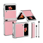 Luxury Leather Case For Samsung Galaxy Z Flip3(4) With Double Hinge + Retractable Stylus - {{ shop_name}} varyfun