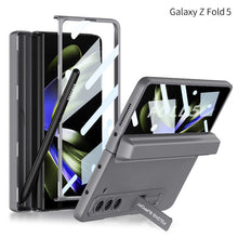 Load image into Gallery viewer, Magnetic Full Coverage Samsung Galaxy Z Fold 5 Case with Front Tempered Glass Protector and Hidden Pen Holder - mycasety2023 Mycasety
