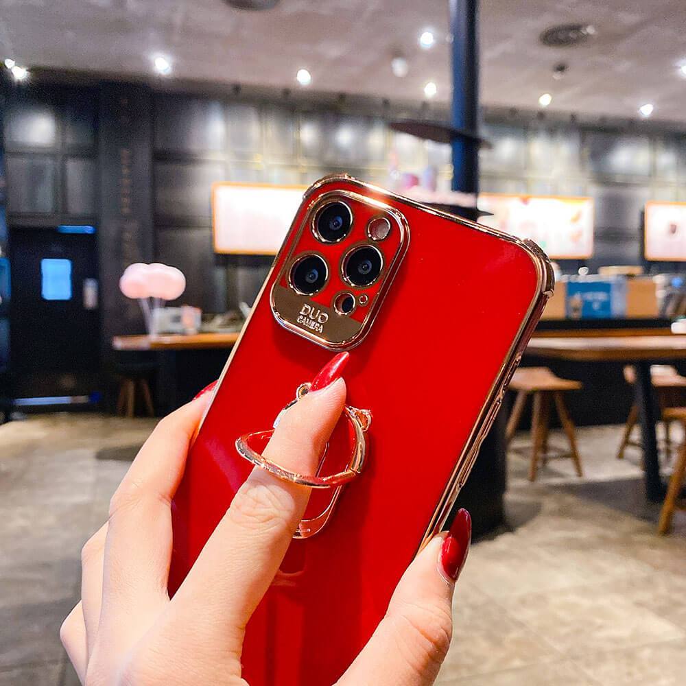 Luxury Electroplating Stand Ring Holder Phone Case With Finger Ring for iPhone 12 Pro MAX 11 Pro XS XR X SE 6 6s 7 8 Plus 12Mini - {{ shop_name}} Varyfun