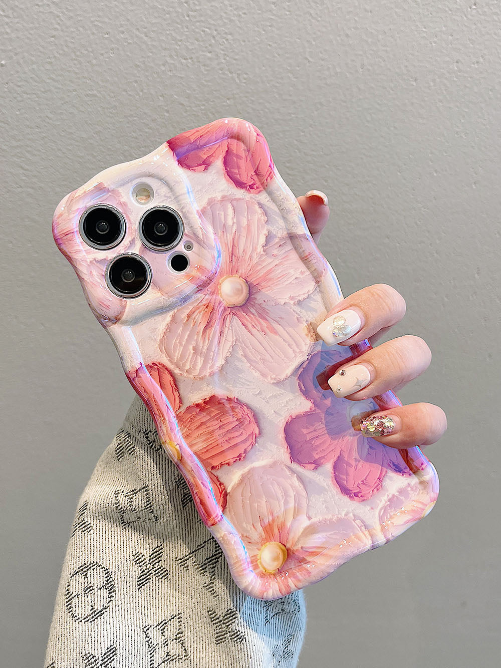 Luxurious Oil Painting Pink Rose Flower iPhone Case - {{ shop_name}} varyfun