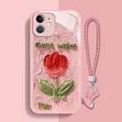 Oil Painting Tulip Liquid Glass iPhone Case - mycasety2023 Mycasety