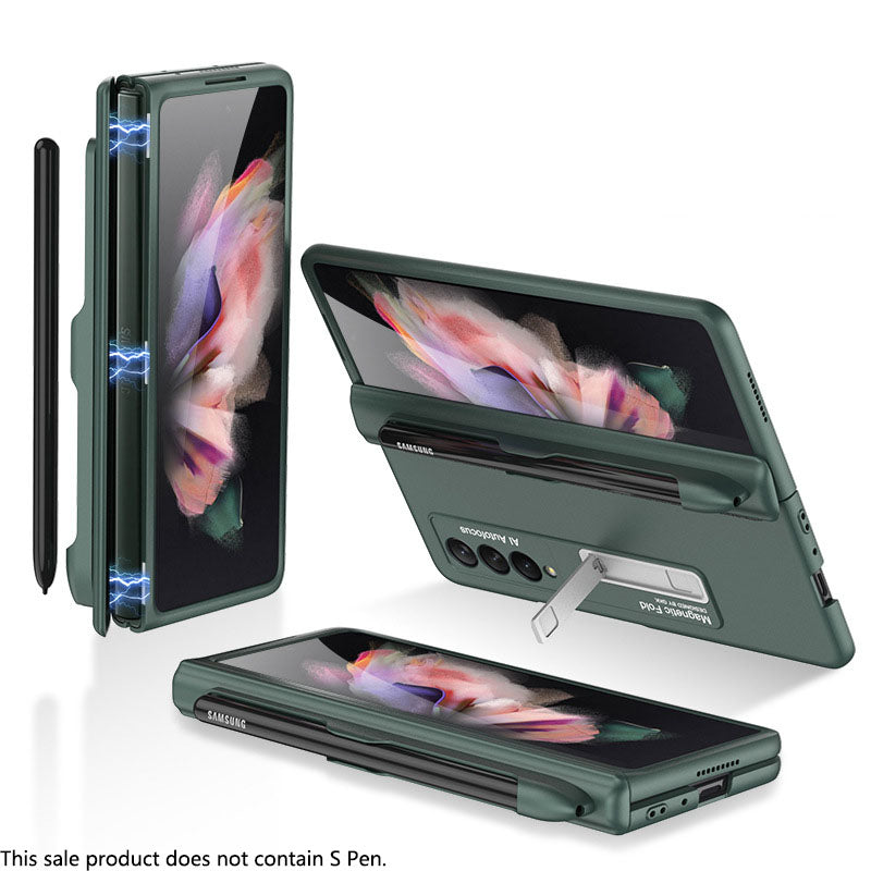 2022 Magnetic Frame Plastic Stand All-included Case With S Pen Slot For Samsung Galaxy Z Fold 3 5G - {{ shop_name}} varyfun