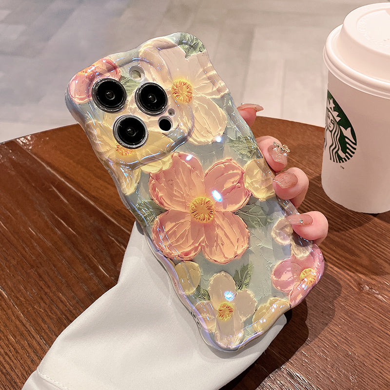Gentle Oil Painting Flower iPhone Case - mycasety2023 Mycasety