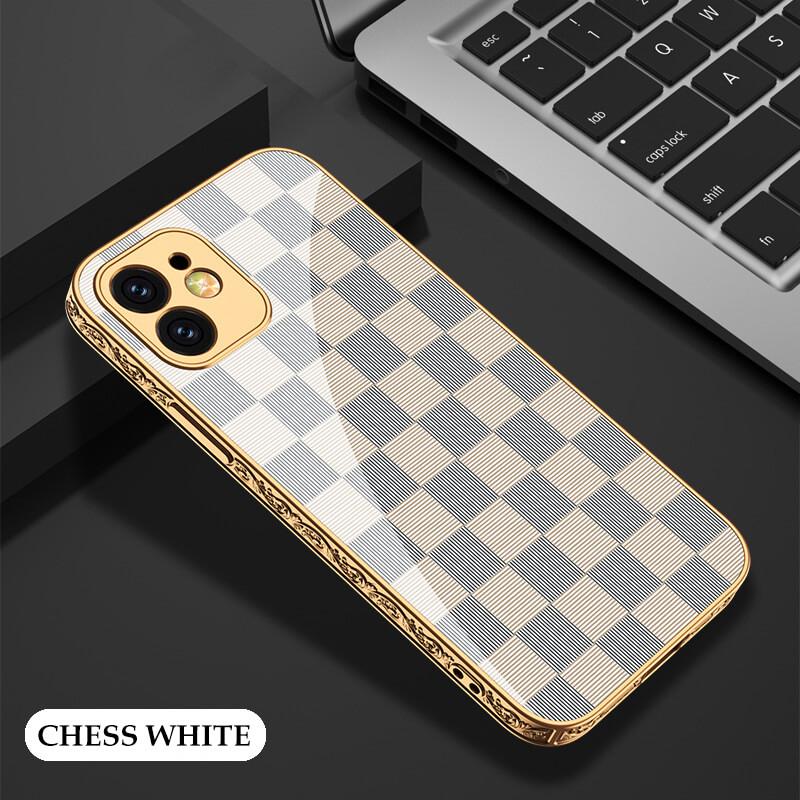 Luxury Baroque Style Carving Edge Protection Tempered Glass Case For iPhone 12 - {{ shop_name}} EasyOutdoor