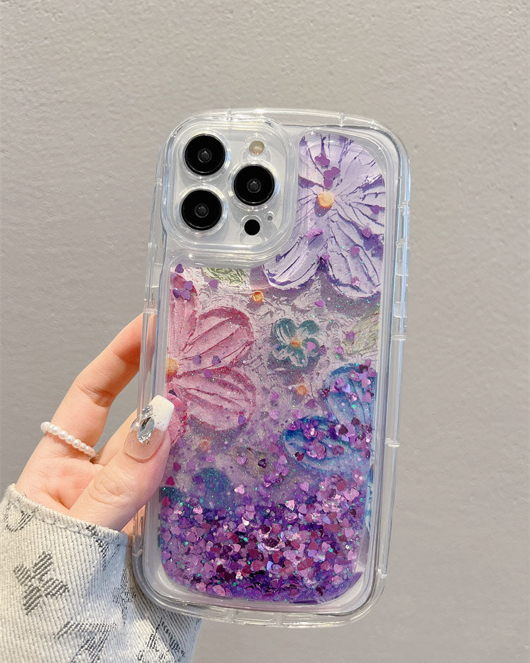 Quicksand Oil Painting Flower iPhone Case - {{ shop_name}} varyfun
