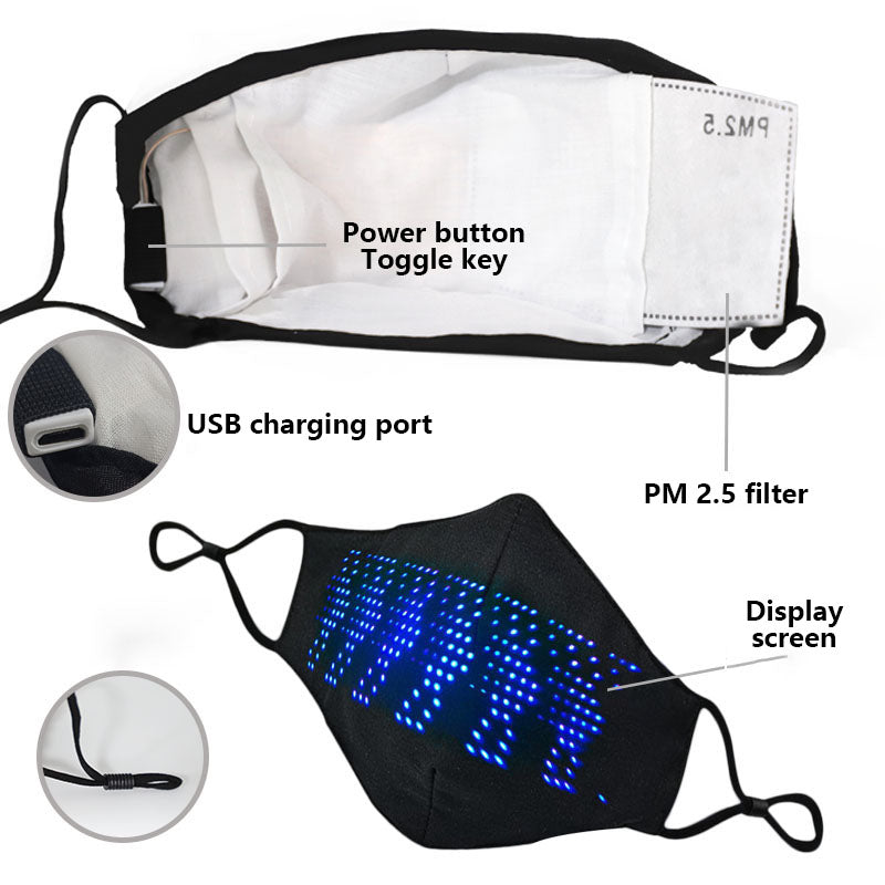 Newest LED Luminous Mask APP ControlFull Color Display - {{ shop_name}} varyfun